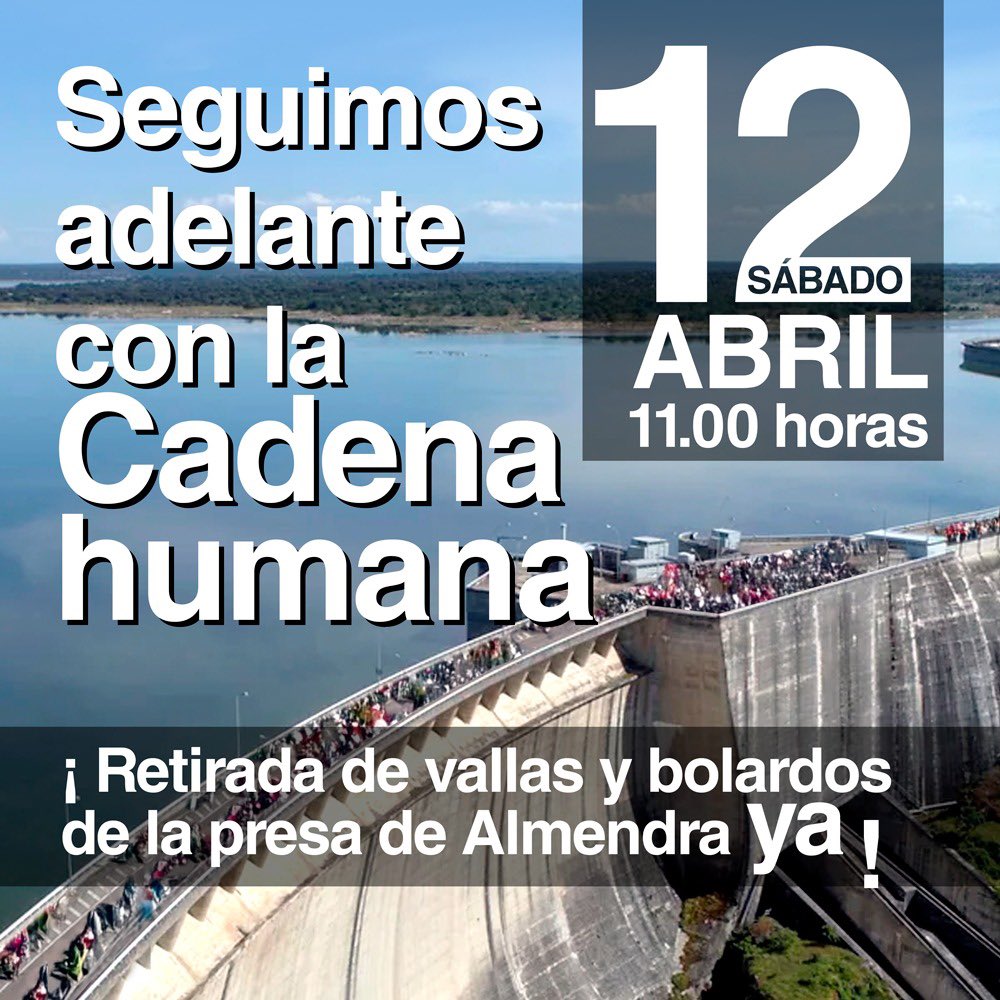 En estos momentos comprobamos que unos y otros faltan a la verdad 😡Pero lo que es cierto y real es que las vallas y bolardos continúan en la presa de Almendra. ¡Fuera las vallas y bolardos del espacio público! ‼️ El próximo sábado 12 de abril nos vemos en la Cadena Humana 💪🏻🔗