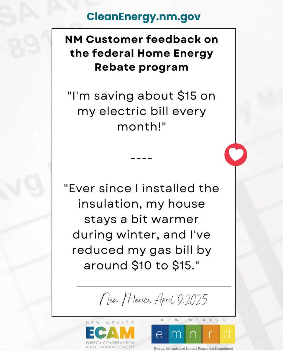 New Mexico consumers are saving money--and improving their quality of life--via the Home Energy Rebate program. Read about it in their own words.
