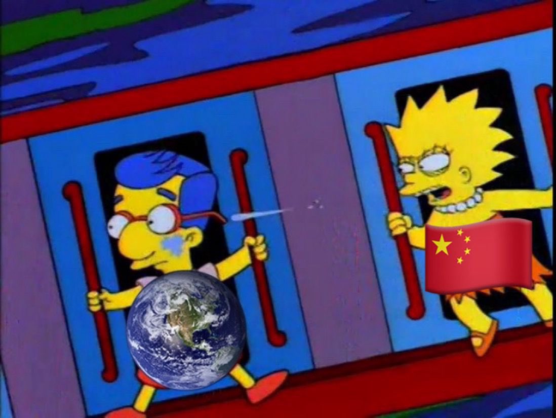 SoySimpsonito's tweet image. El mundo en medio de la guerra comercial entre EE.UU. y China:

"Mira China, ahí te va un arancel" 💦