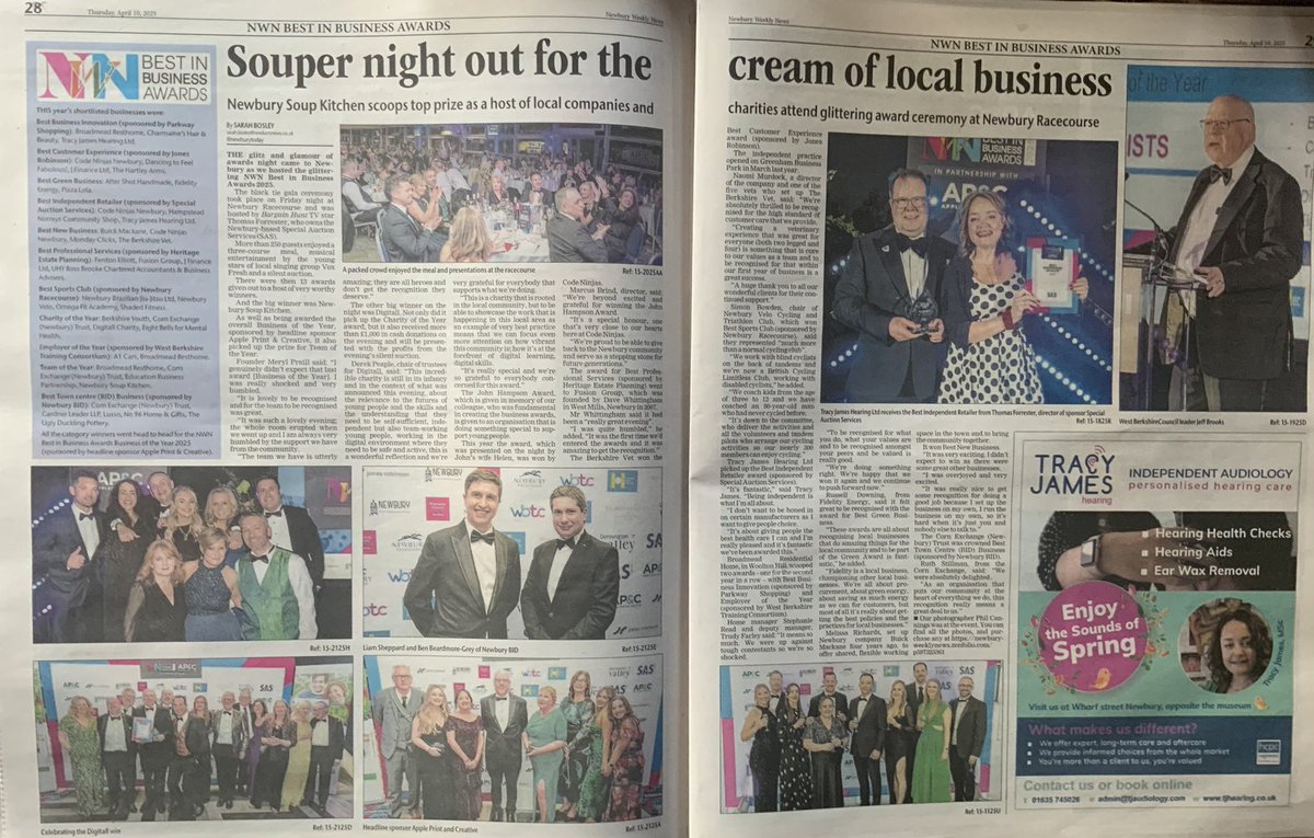 DerekJPeaple's tweet photo. Huge thanks to @NewburyToday for this wonderful feature on @digitallcharity, named as Charity of the Year, highlighting the vital role played in equipping young people with key digital skills for the future, driven by the vision of our inspirational CEO @PeterMarshman. https://t.co/yL4f8wWO67