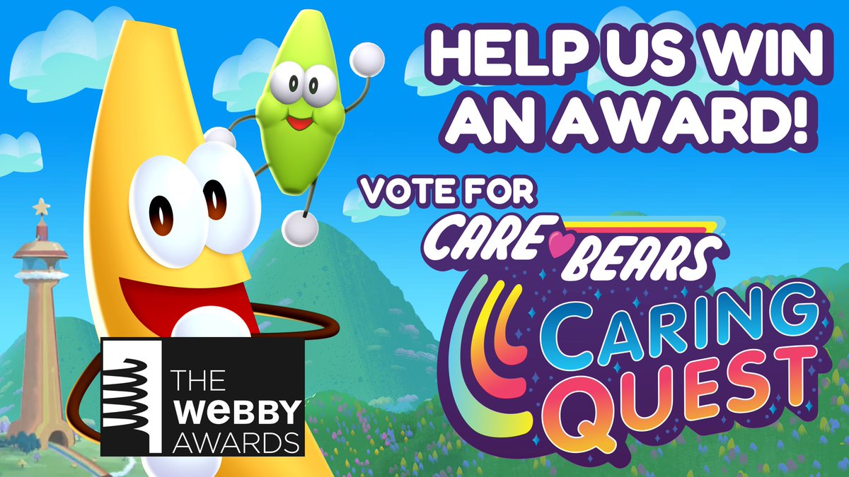 Shovelware Studios (@shovelwaredev) on Twitter photo We're happy to announce that we've started work on our next project, but we need your help to win an award (or three) in the meantime!
Care Bears: Caring Quest has been nominated for 3 Webby Awards! We are cashing in our goodwill and asking you to vote for us in the links below! We're happy to announce that we've started work on our next project, but we need your help to win an award (or three) in the meantime!
Care Bears: Caring Quest has been nominated for 3 Webby Awards! We are cashing in our goodwill and asking you to vote for us in the links below!