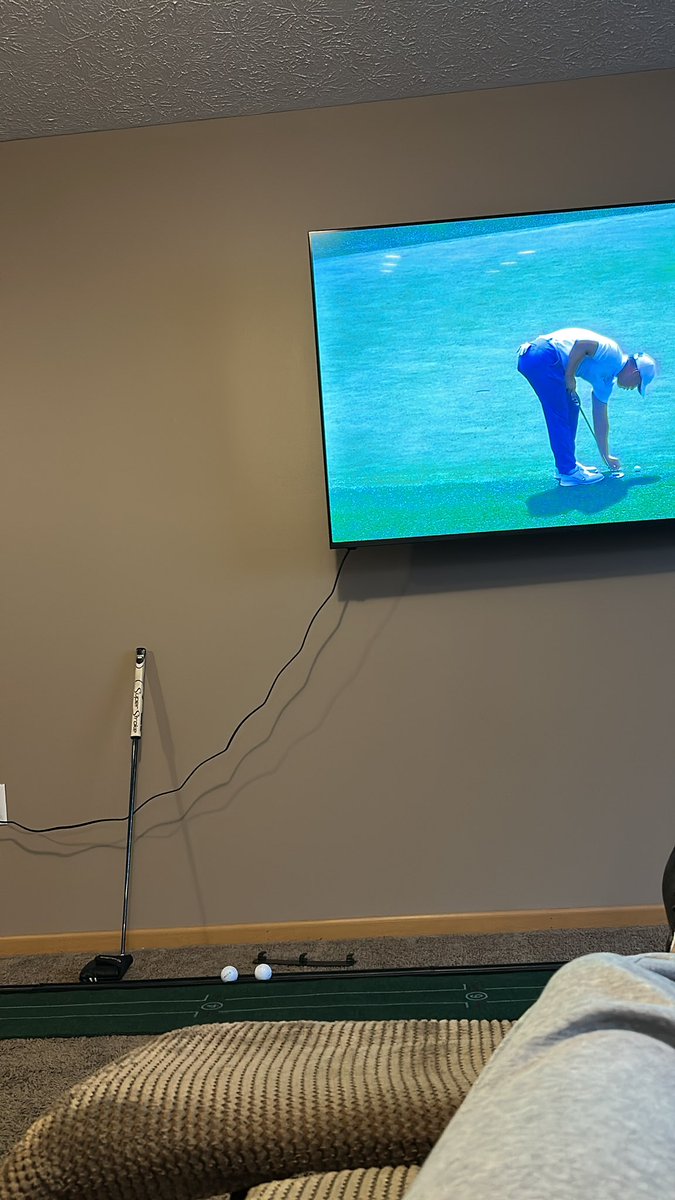 Yes, that’s the masters on the tv and the putting mat on the ground. 

Go cry about it liberals