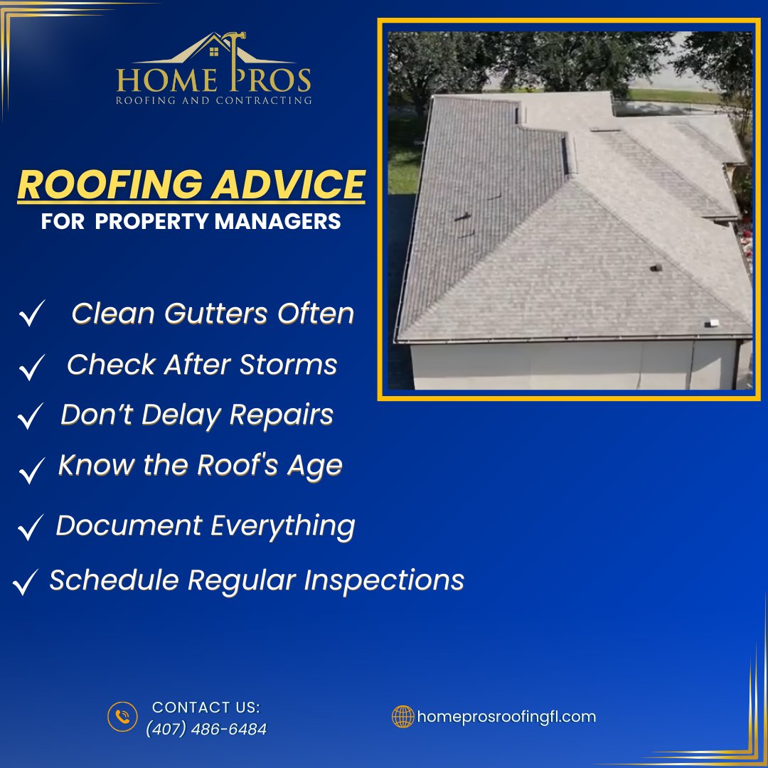 HomeProsRoofin1's tweet image. Keep tenants dry and your budget intact, Regular roof care is key. 💼🏡.Don’t let your roof be ‘out of sight, out of mind.’ 👀🏘️.

#roofresponsibly 
#MaintenanceMatters
#propertymanagertips