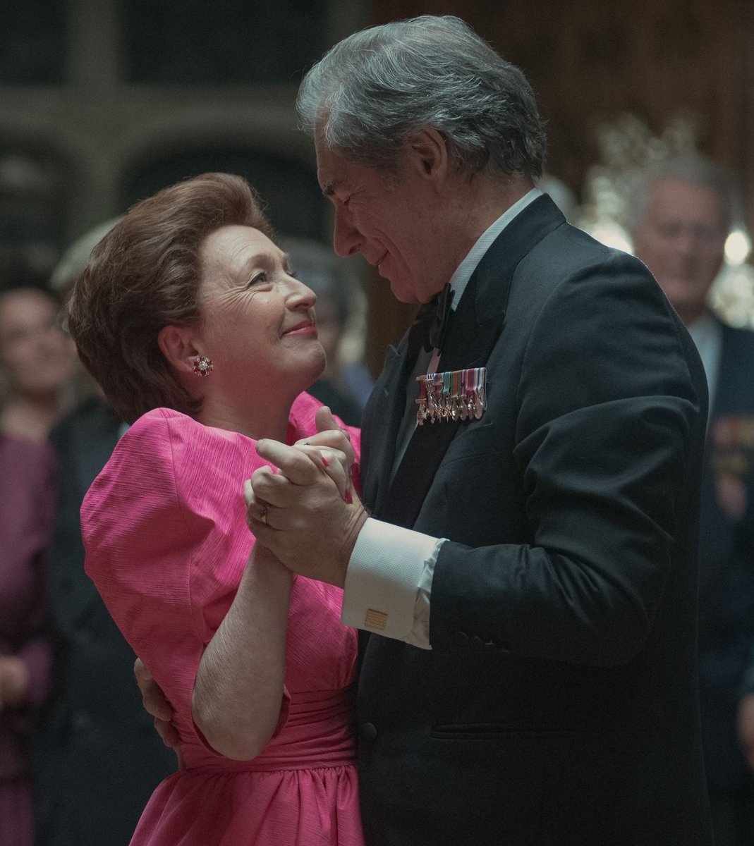 wolfoftheriver's tweet photo. lesley manville and timothy dalton rehearsing the dance scene between princess margaret and peter townsend vs the final product on screen in the crown season 5 💕 https://t.co/DNRsDigUeb