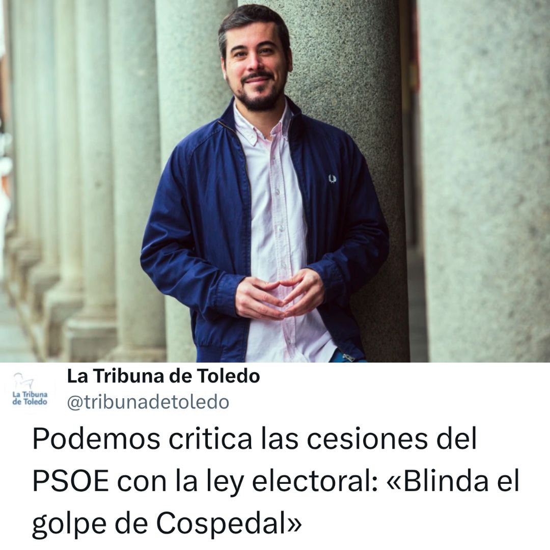 PodemosCLM's tweet photo. Es necesario cambiar lo que no se puede aceptar. Frente al blindaje encubierto de Page al pucherazo de Cospedal exigimos un Estatuto de Autonomía que aumente derechos y recupere de una vez por todas la democracia de nuestra región.

📰https://t.co/tYoGNBRLGi https://t.co/DEA8STZ6jJ