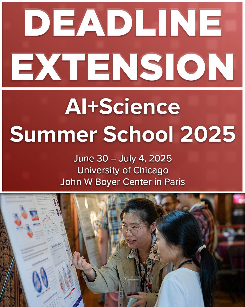Registration for the AI+Science Summer School 2025 in Paris is due TOMORROW!

Don’t miss your opportunity to gain new skills critical for the emerging field of AI+Science while growing your network with researchers in fields applying AI to scientific discovery