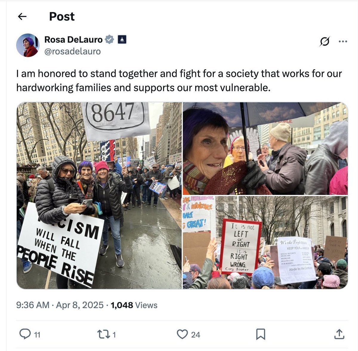 Noonan1724's tweet photo. @rosadelauro just because you deleted the tweet doesn’t mean it’s not still out there. https://t.co/LEttjv6JVB