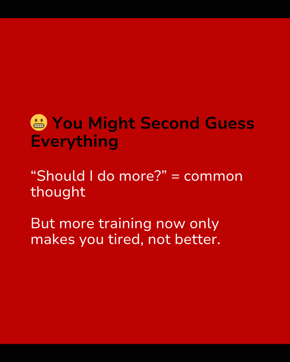 AJRunningCoach's tweet photo. Taper week feels weird? GOOD! 😅
Sluggish legs = nervous system reset
Second guessing is normal (trust your training!)
Mindset matters: Visualise success now, don’t panic-train.
Weirdest taper feeling? Comment below 👇
AJ
https://t.co/EoZodhypVx
#AJRunningCoach #TaperTime https://t.co/hJZvvxLe43