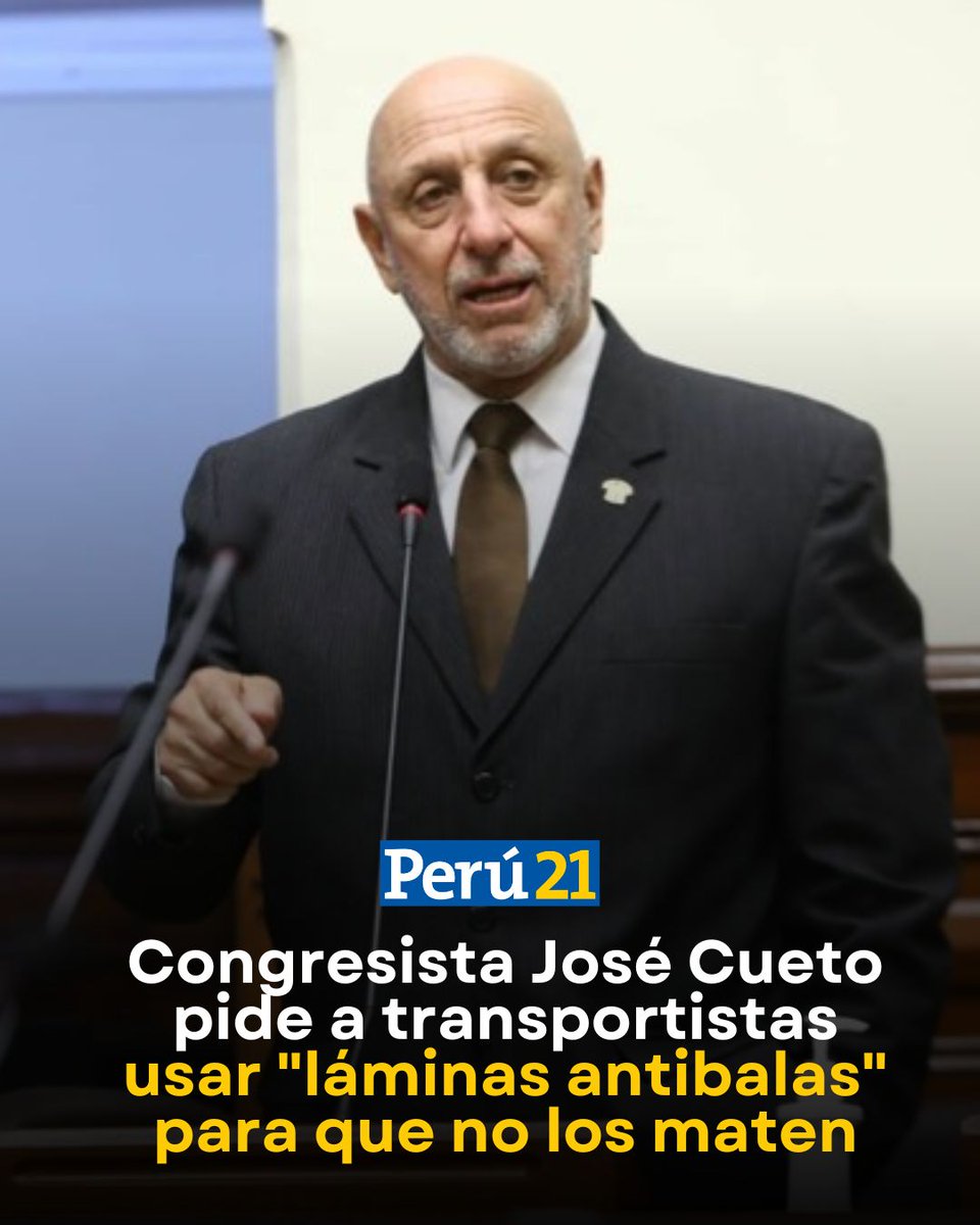 Congresista Cueto: ¿lunas blindadas para los buses y micros de transporte público? ¡Por favor! La política no se aprende, ¡la política se comprende!
La indignación del pueblo sigue creciendo. Ahora querrán "terruquear" a los huelguistas.
¡Basta ya!