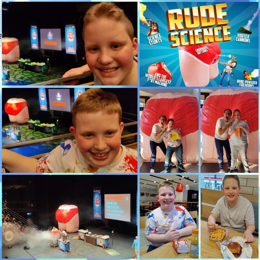 debbiedavenport's tweet photo. Rude Science show was fun with the boys opting to do a meet and greet with Stefan Gates followed by a first visit to Wendy's for tea π§ͺπ©π₯ #RudeScienceShow #Gastronauts https://t.co/KzflESZ4KD