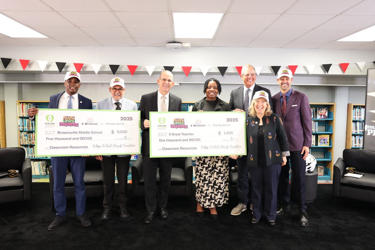 Today’s news conference marked the kickoff event for the 2026 CFP National Championship in Miami! Along with the <a href="/CFBPlayoff/">College Football Playoff</a> team and other great partners at the newly renovated Innovation Center at <a href="/Brownsville_MS/">Brownsville Middle School</a>, we celebrated our shared commitment to PK-12 education, the