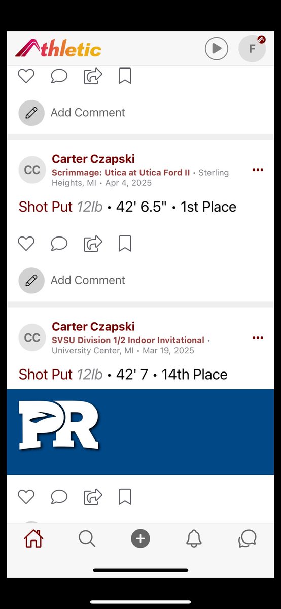 CarterCzapski's tweet photo. Thankful to be recognized as a top 10 track performer through April 7th! @SpartanDad2U @RisingStars6 @ReggieWynns @DrinkallCoach https://t.co/m3IVJQZCTG
