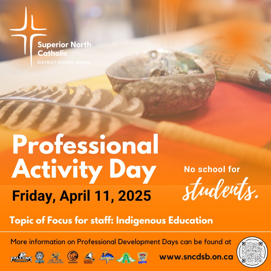 April 11 is a PD Day - No School for Students Tomorrow! 

Our staff will engage in our 8th annual Indigenous Education system session, continuing important learning on cultural awareness and Canadian Indigenous history and integrating Indigenous content into classrooms.