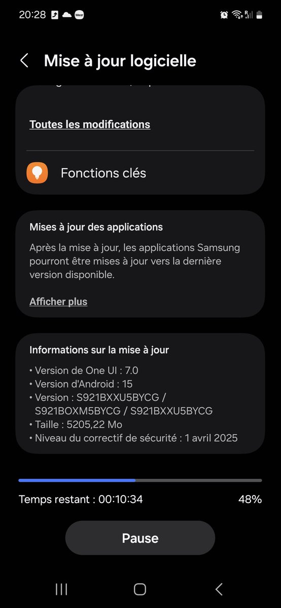 BillalHba's tweet photo. La mise à jour pour mon Samsung s24 vers Android 15 est arrivé aujourd'hui en France #OneUI7Update #s24 https://t.co/HHPEJUDWTM