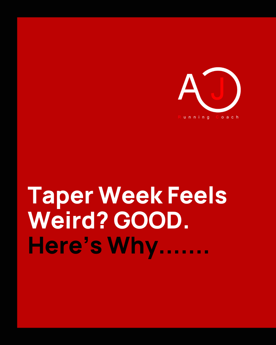 AJRunningCoach's tweet photo. Taper week feels weird? GOOD! 😅
Sluggish legs = nervous system reset
Second guessing is normal (trust your training!)
Mindset matters: Visualise success now, don’t panic-train.
Weirdest taper feeling? Comment below 👇
AJ
https://t.co/EoZodhypVx
#AJRunningCoach #TaperTime https://t.co/hJZvvxLe43