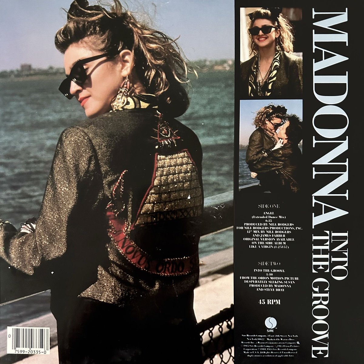 Madonna's tweet image. Lots of celebrating to do… Happy 40 year anniversary to these records and the Virgin Tour 💙🩵💚