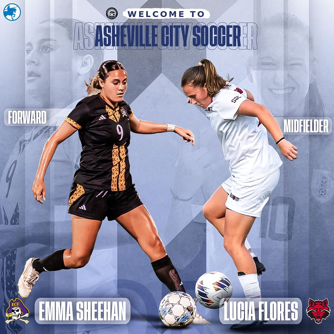 AshevilleCitySC's tweet photo. 𝓑𝓸𝓵𝓼𝓽𝓮𝓻𝓲𝓷𝓰 𝓽𝓱𝓮 𝓪𝓽𝓽𝓪𝓬𝓴 💪 

Forward Emma Sheehan and Midfielder Lu Flores are 𝔹𝕝𝕦𝕖 in 2025. 

#BelongBelieveBeBlue https://t.co/TWr06SAbre