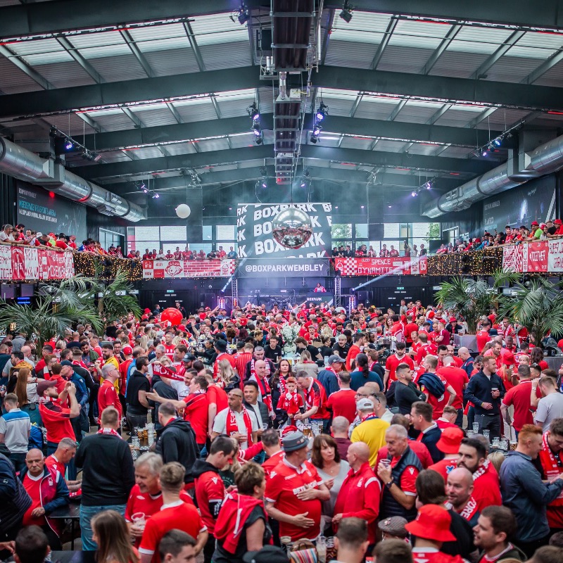 NFFC's tweet photo. We’re excited to confirm the club has been allocated the @BoxparkWembley Fan Zone for our Emirates FA Cup semi-final clash with Manchester City! 🙌