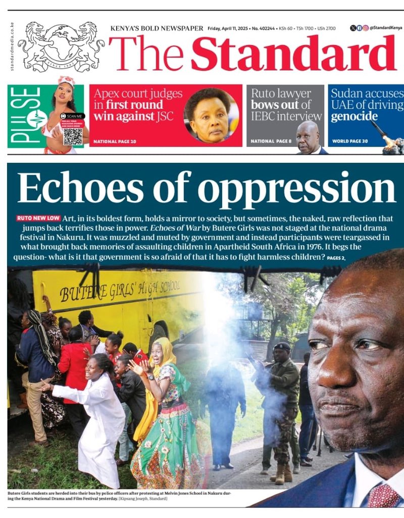 edgarwabwire_'s tweet image. KENYA&apos;S BOLD NEWSPAPER WITH A BOLD HEADLINE.

ECHOES OF OPPRESSION!