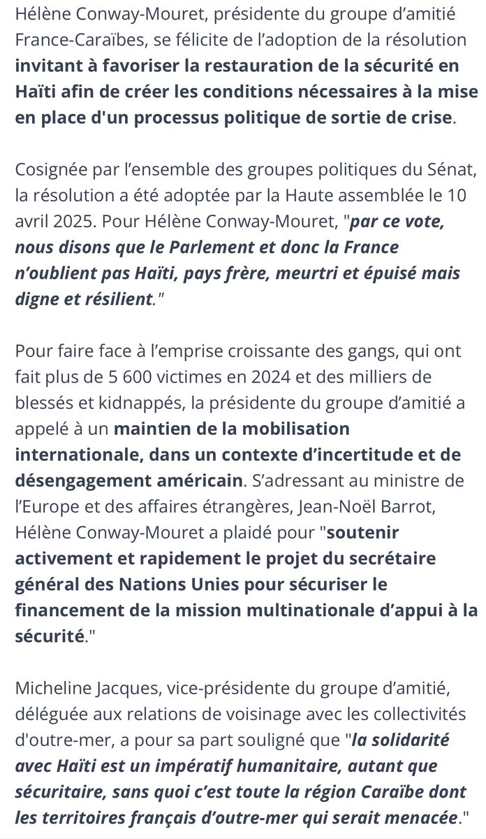 — COMMUNIQUÉ DE PRESSE —

🇭🇹🗳️ Adoption de la PPR visant à restaurer la sécurité en Haïti ✅

“Par ce vote, nous disons que le Parlement et donc la France n’oublient pas Haïti, pays frère, meurtri et épuisé mais digne et résilient”.