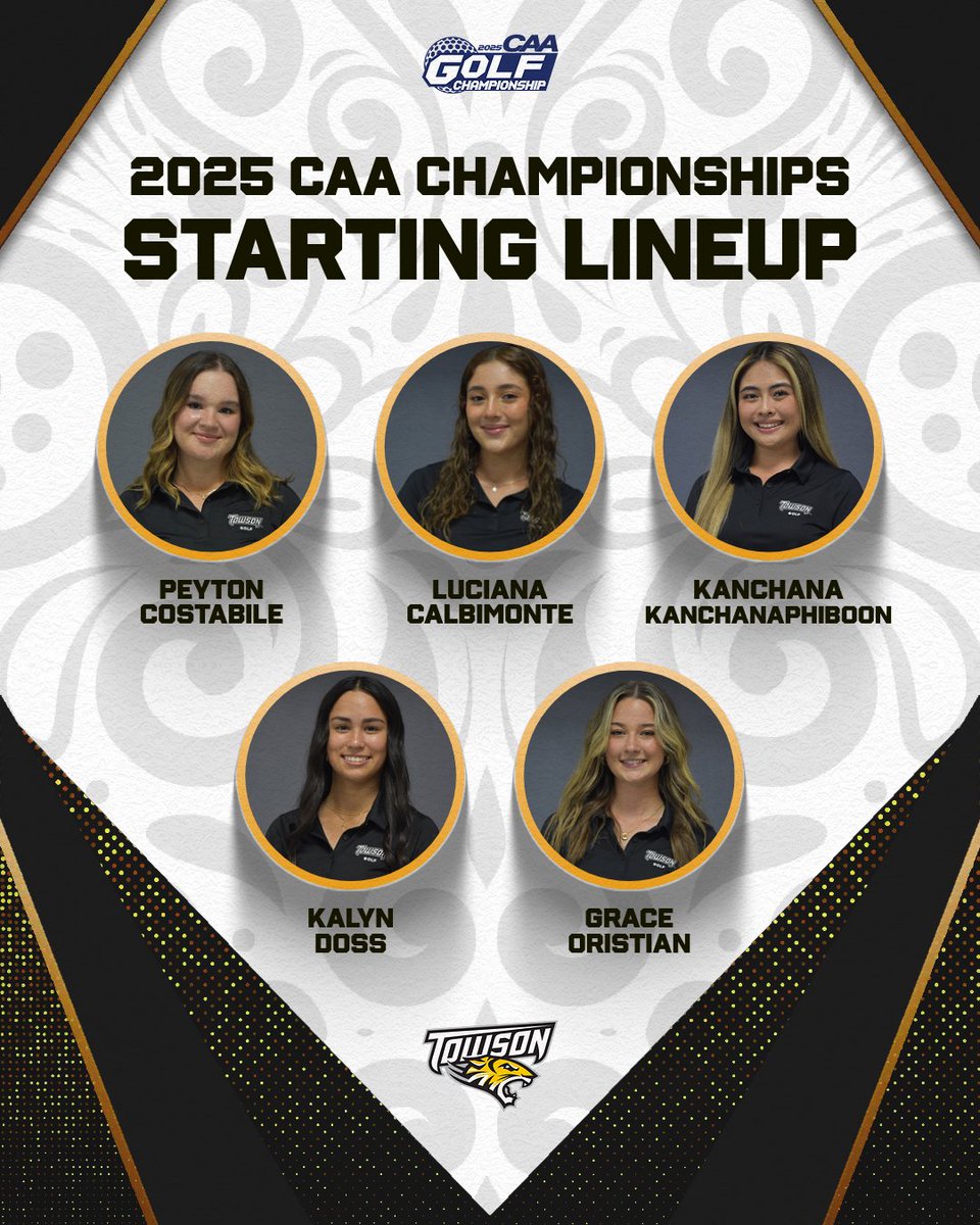The lineup is set for the 2025 CAA Championships, teeing off tomorrow morning at 8:30AM! ⛳️

#GohTigers