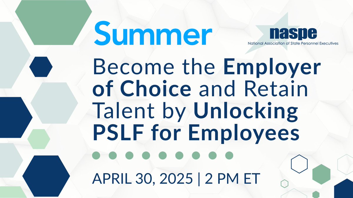 Policy changes = HR opportunities.
Learn how student loan forgiveness (PSLF) can give you a talent edge.
📅 Apr 30 | 🎟️ buff.ly/xatBRFt 
 #StudentLoans #HRStrategy #PublicService #PSLF