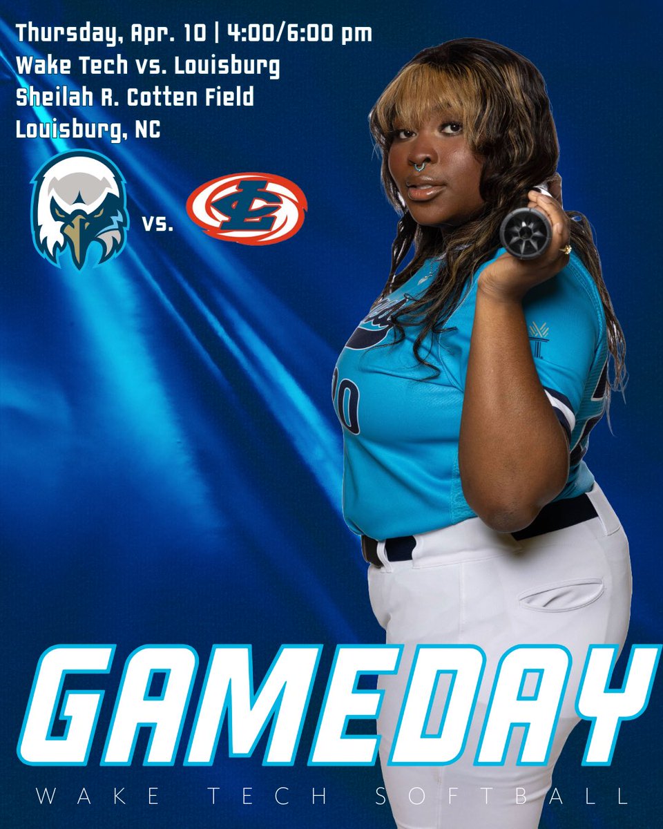 🥎 GAMEDAY
🆚 Louisburg
🕓 4:00/6:00 pm
📍 Sheilah R. Cotten Field