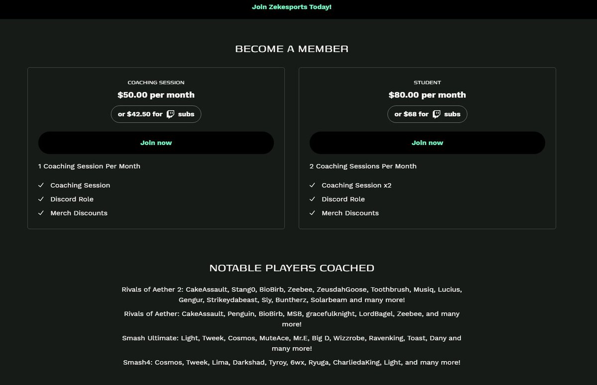 ZekeWhere's tweet image. Find everything about me and @ZEKESPORTS on @FourthwallHQ now :)
Twitch Subs now get 15% off coaching
All members get 20% off ALL merch
coach-zeke-shop.fourthwall.com