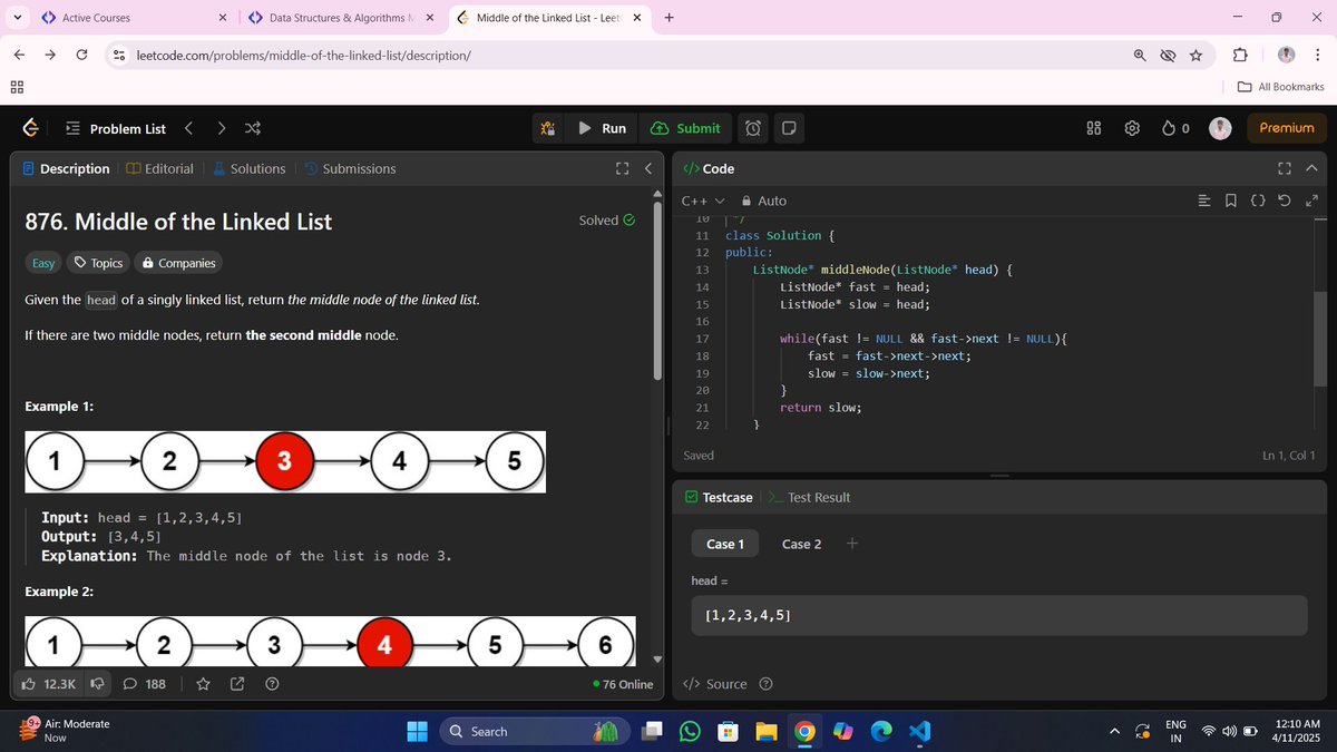 Shivam1059's tweet photo. toady I am solve one Linked-list problem🎯🧑‍💻,
✅Middle of the Linked List

#DSA #CodingChallenge #leetcodedaily https://t.co/YKe8jYhCA8