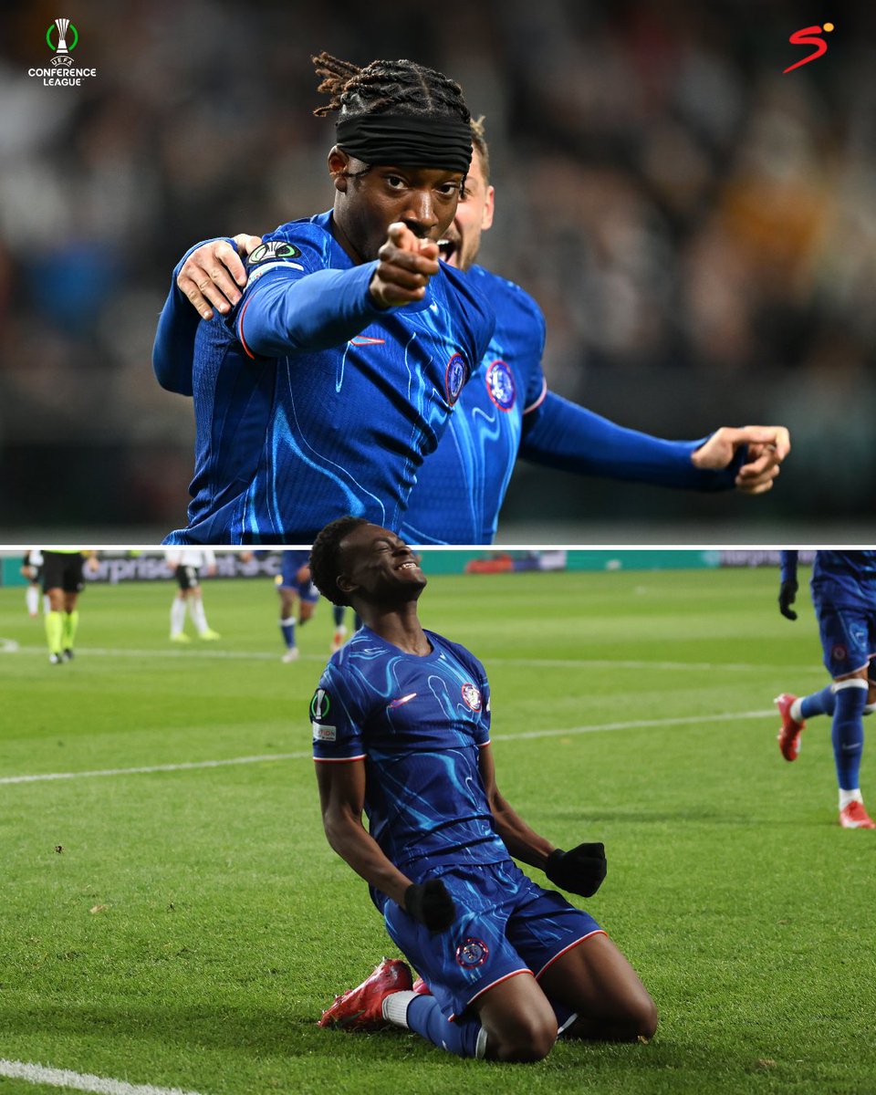 SSFootball's tweet photo. Madueke โฝโฝ
George โฝ
Chelsea's goalscorers in Warsaw ๐ตโจ
#SSUECL | #UECL https://t.co/P9hEqeNEBt