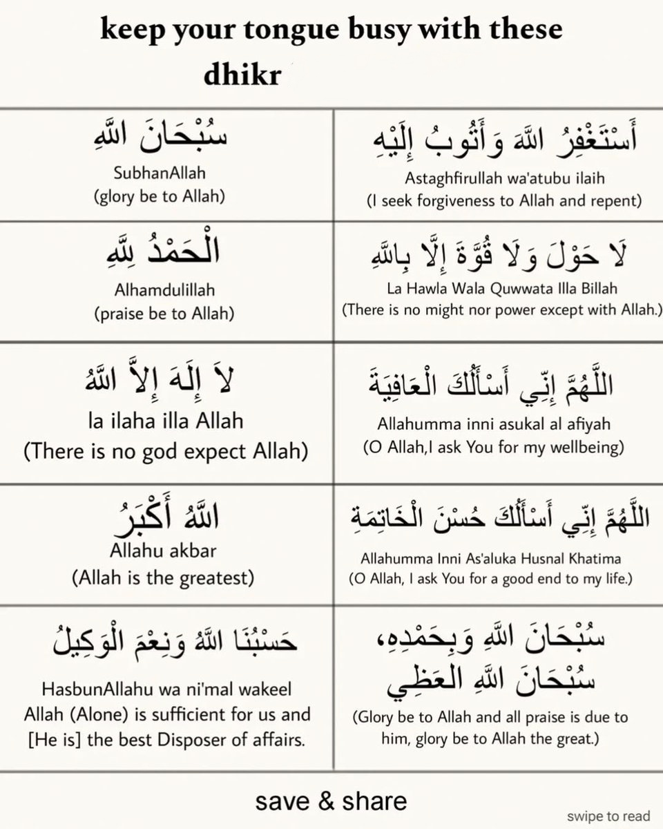 Some Dhikr before you go to sleep...