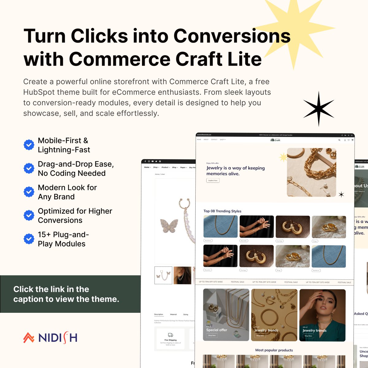 LlcNidish's tweet image. 🔥 Ignite Your eCommerce Evolution for Free

  👉 Discover the Theme Now! hubs.ly/Q03gQBnN0

#CommerceCraftLite #HubSpotTheme #eCommerceDesign #DigitalInnovation #OnlineStore #WebDesign #ConversionBoost