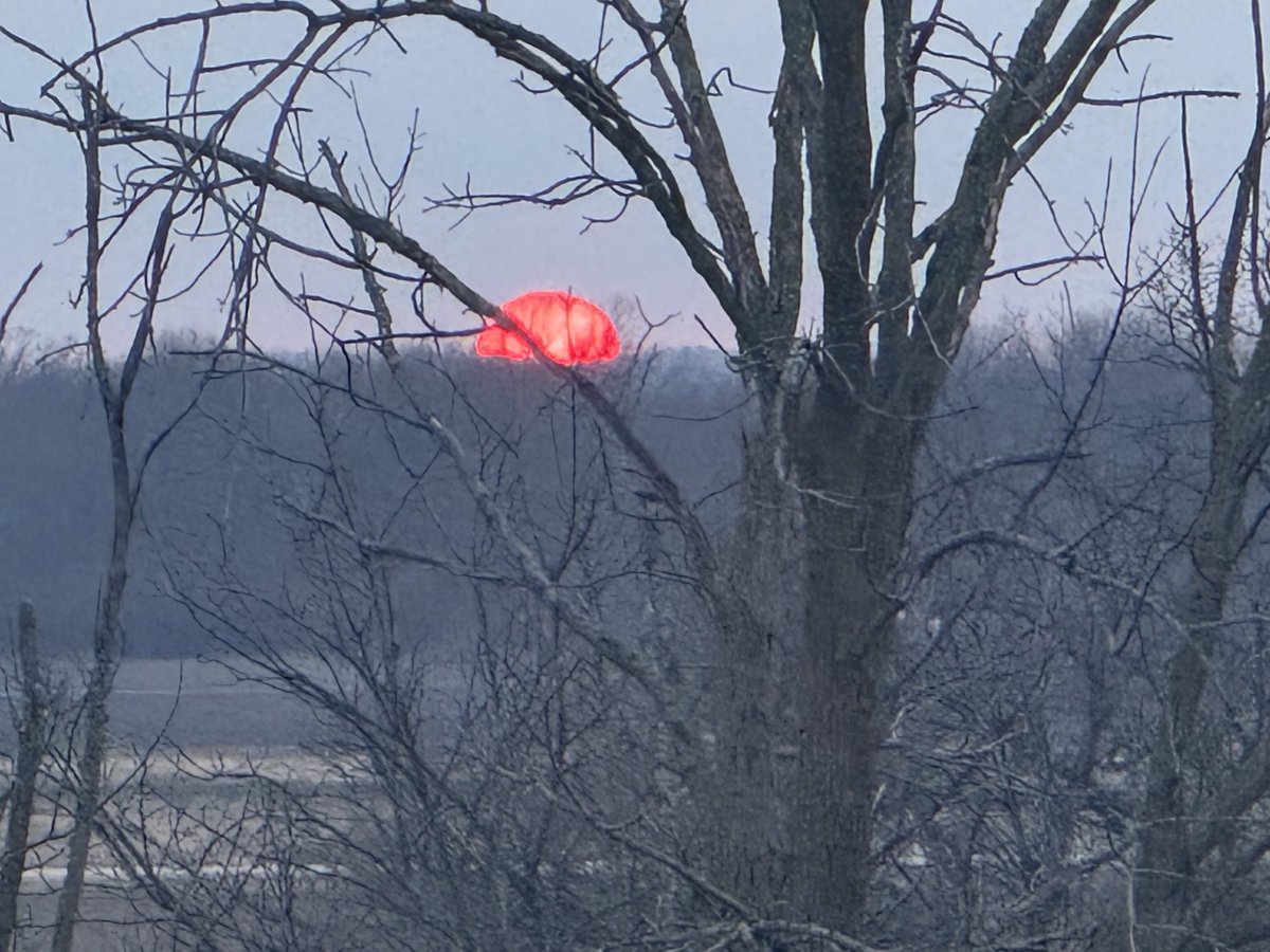 Sun setting last night.