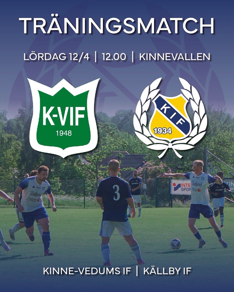 Matchdag🚨

Det är dags för sista matchen på försäsongen innan serien drar igång. Kinne-Vedums IF står för motståndet och blir en bra värdemätare inför vad som komma skall.

🗓️ Lördag 12e April
🕒 12:00
📍Kinnevallen

Vi ses där🔵⚪️⚽️