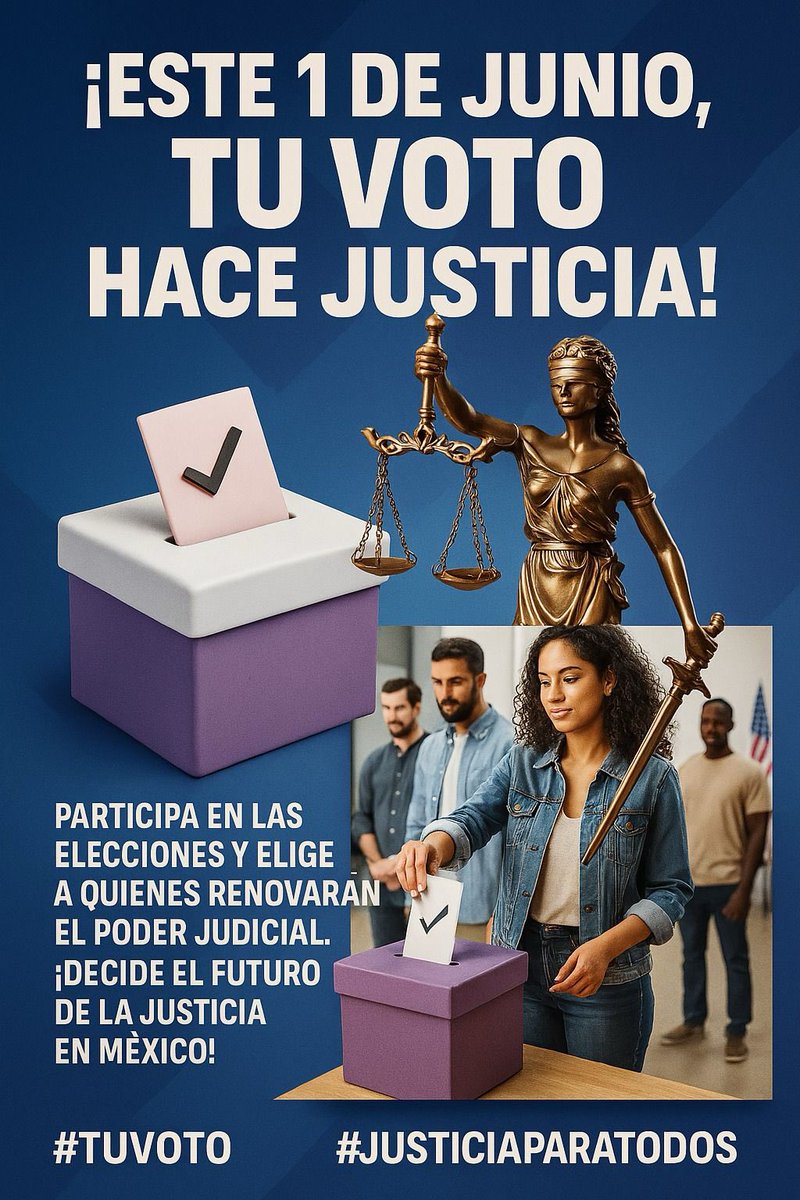En el proceso de transformación del país, es indispensable nuestra participación.
Por la construcción democrática de la justicia, ¡Vota!
