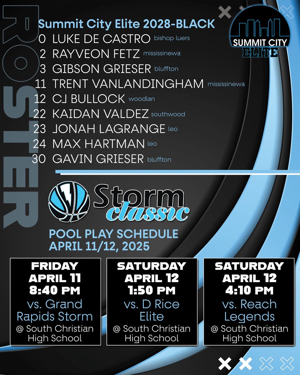 Summit City Elite (@elitesummit) on Twitter photo The wait is over. Rosters are locked. Schedules are set.
Summit City Elite’s High School Black teams are headed to Grand Rapids for the ultra-competitive Storm Classic — and we’re coming to make noise.
<a href="/INPrep/">Eric Gardner</a> <a href="/INBBallSource/">Trevor Andershock</a> <a href="/ZT17Hoops/">Zak Tyler</a> <a href="/BRamseyKSR/">Brandon Ramsey</a> <a href="/kylerstaley/">Kyler Staley</a> <a href="/KYINhoops/">𝙆𝙚𝙣𝙩𝙪𝙘𝙠𝙞𝙖𝙣𝙖 𝙃𝙤𝙤𝙥𝙨</a> The wait is over. Rosters are locked. Schedules are set.
Summit City Elite’s High School Black teams are headed to Grand Rapids for the ultra-competitive Storm Classic — and we’re coming to make noise.
<a href="/INPrep/">Eric Gardner</a> <a href="/INBBallSource/">Trevor Andershock</a> <a href="/ZT17Hoops/">Zak Tyler</a> <a href="/BRamseyKSR/">Brandon Ramsey</a> <a href="/kylerstaley/">Kyler Staley</a> <a href="/KYINhoops/">𝙆𝙚𝙣𝙩𝙪𝙘𝙠𝙞𝙖𝙣𝙖 𝙃𝙤𝙤𝙥𝙨</a>