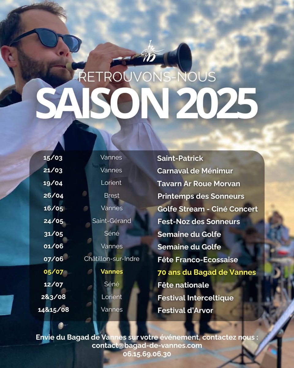 Le pense-bête à coller sur le frigo pour ne manquer aucun de nos concerts 🤌🏻☀️