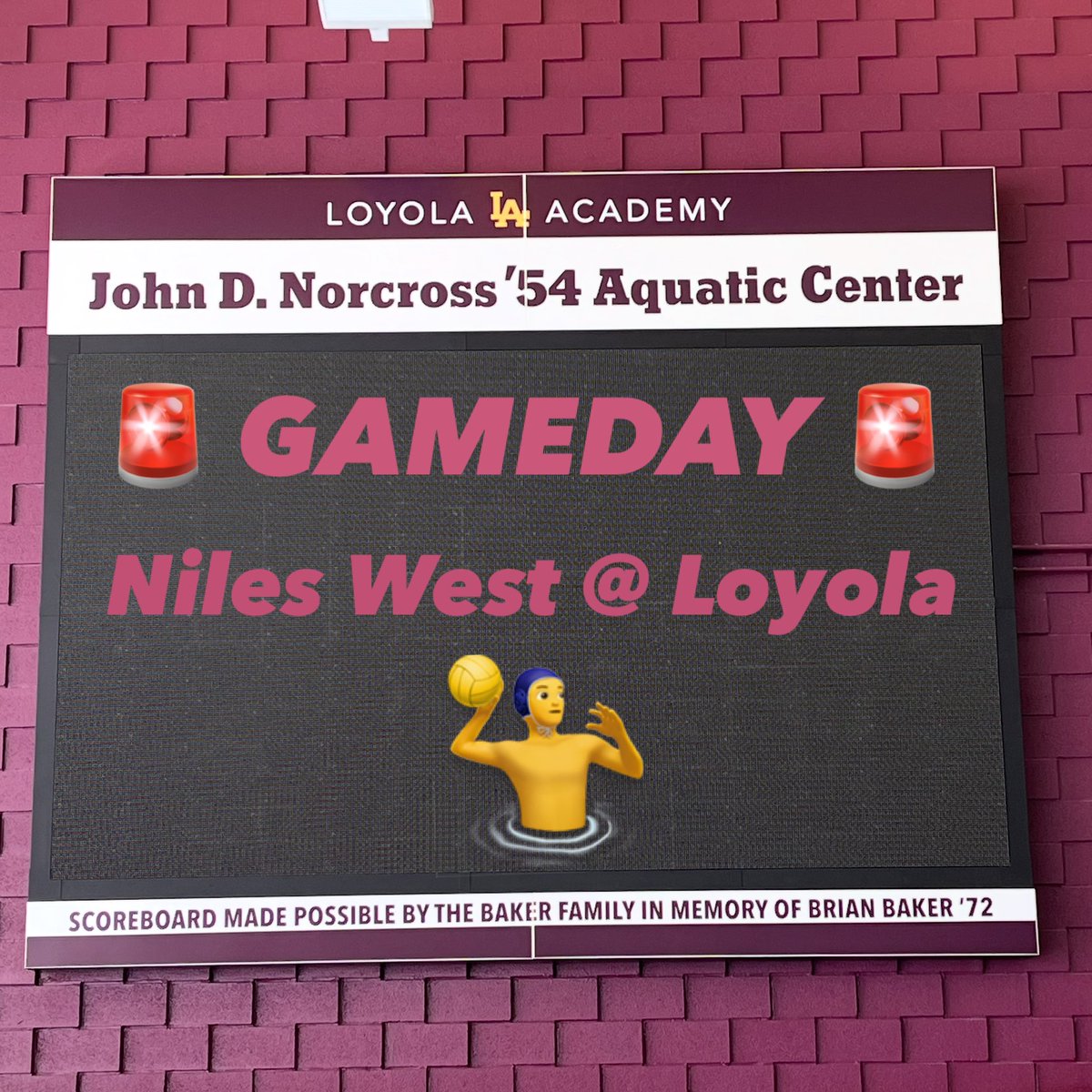 🚨 GAMEDAY! 🚨 
Niles West @ Loyola
🗓️ Thursday 4/10
⏰ JV 5:30pm | Varsity 6:30pm
📍 Home
#GoRamblers #RamblersWaterPolo
