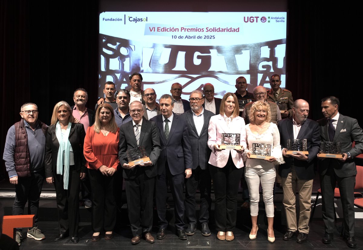 ✨ VI Premios Solidaridad de <a href="/ugtsevilla/">UGT Sevilla</a> en <a href="/Cajasol/">Fundación Cajasol</a>, presentados por <a href="/Mariafessevilla/">Maria Iglesias</a> 🏅

Una tarde muy especial en la que hemos acompañado a personas y entidades que son ejemplo de compromiso y entrega por una sociedad más justa y solidaria.

Enhorabuena a los premiados:

🔸