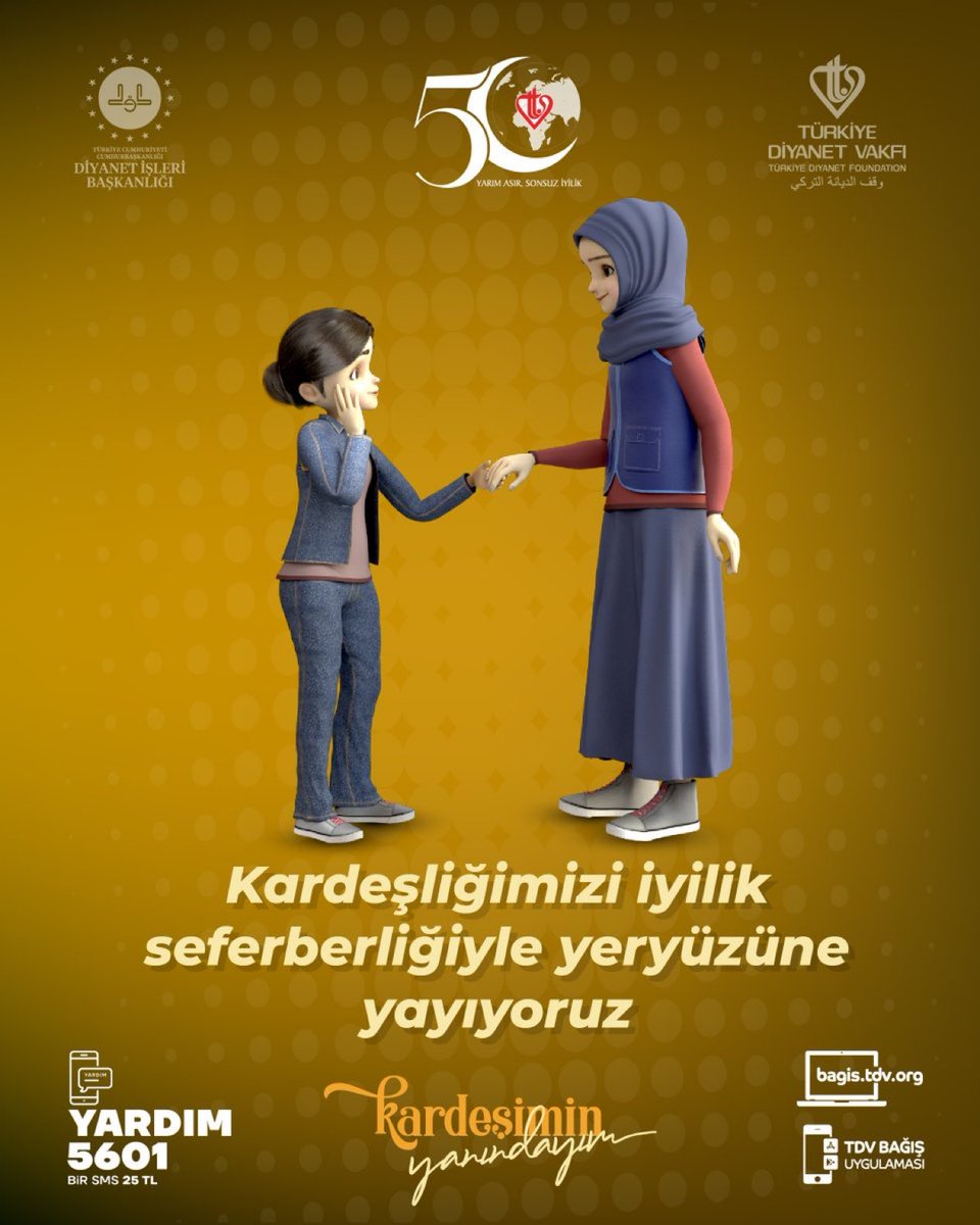 tdvmersin's tweet photo. Kardeşliğimizi iyilik seferberliğiyle yeryüzüne yayıyoruz

Sen de #KardeşiminYanındayım diyorsan YARDIM yazıp 5601'e SMS göndererek 25 TL bağışta bulunabilir ya da https://t.co/wLxfSp3UWO adresinden online bağış yapabilirsin. https://t.co/sBX1qQZDq6