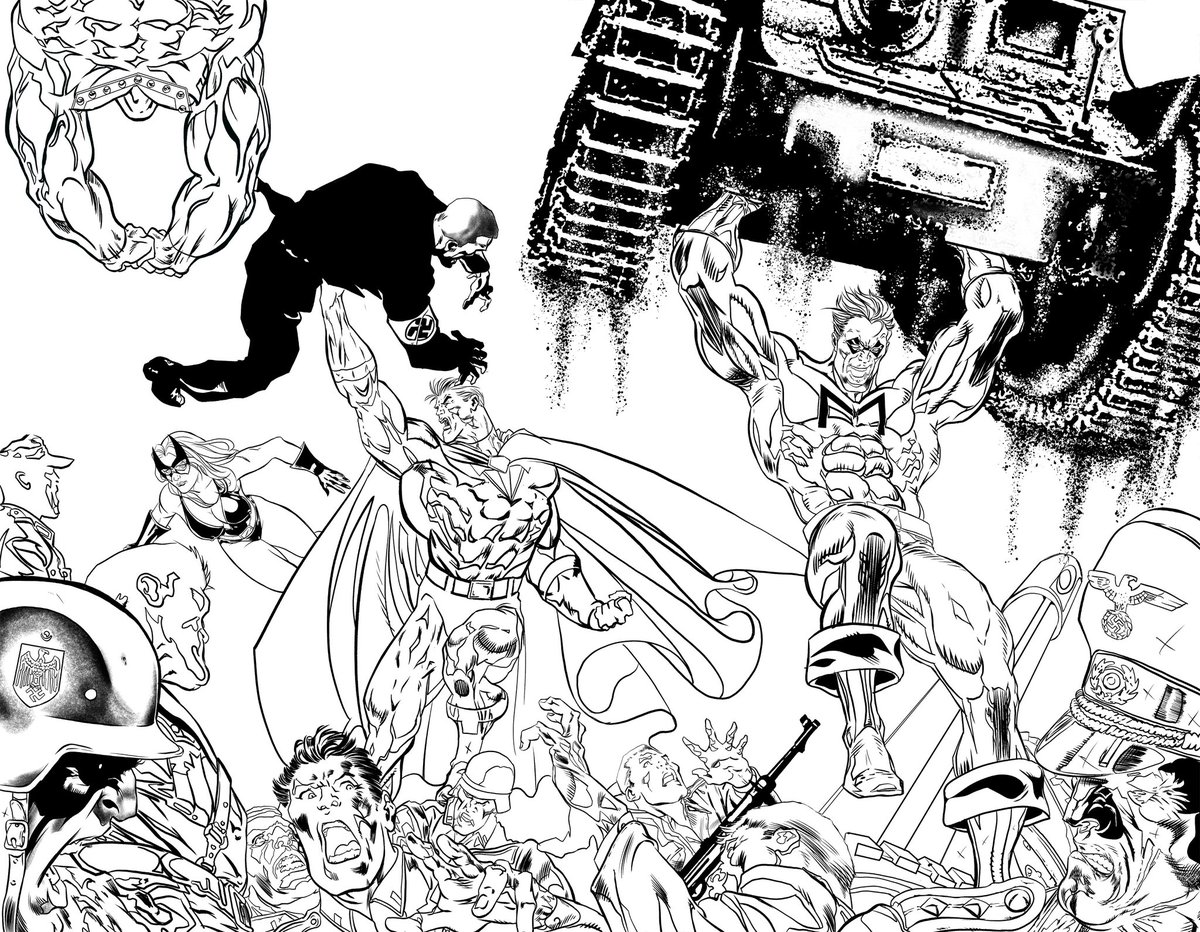 Mistero feat. Tomorrow Man &amp; The Public Domain Heroes #1 Cover WIP 
Art by me