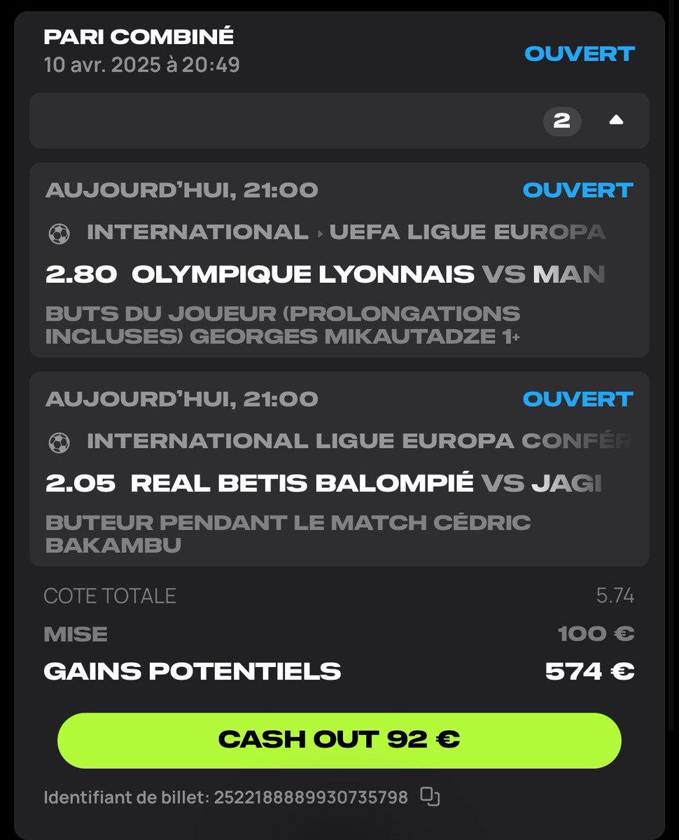 Nieostry's tweet photo. ⚽️ #EuropaLeague ⚽️

Bet buteurs , match à 21h00 ⚠️

#TeamParieur #TeamParieurs #EL #UEL #OLMANU https://t.co/PhsoU1lPJu