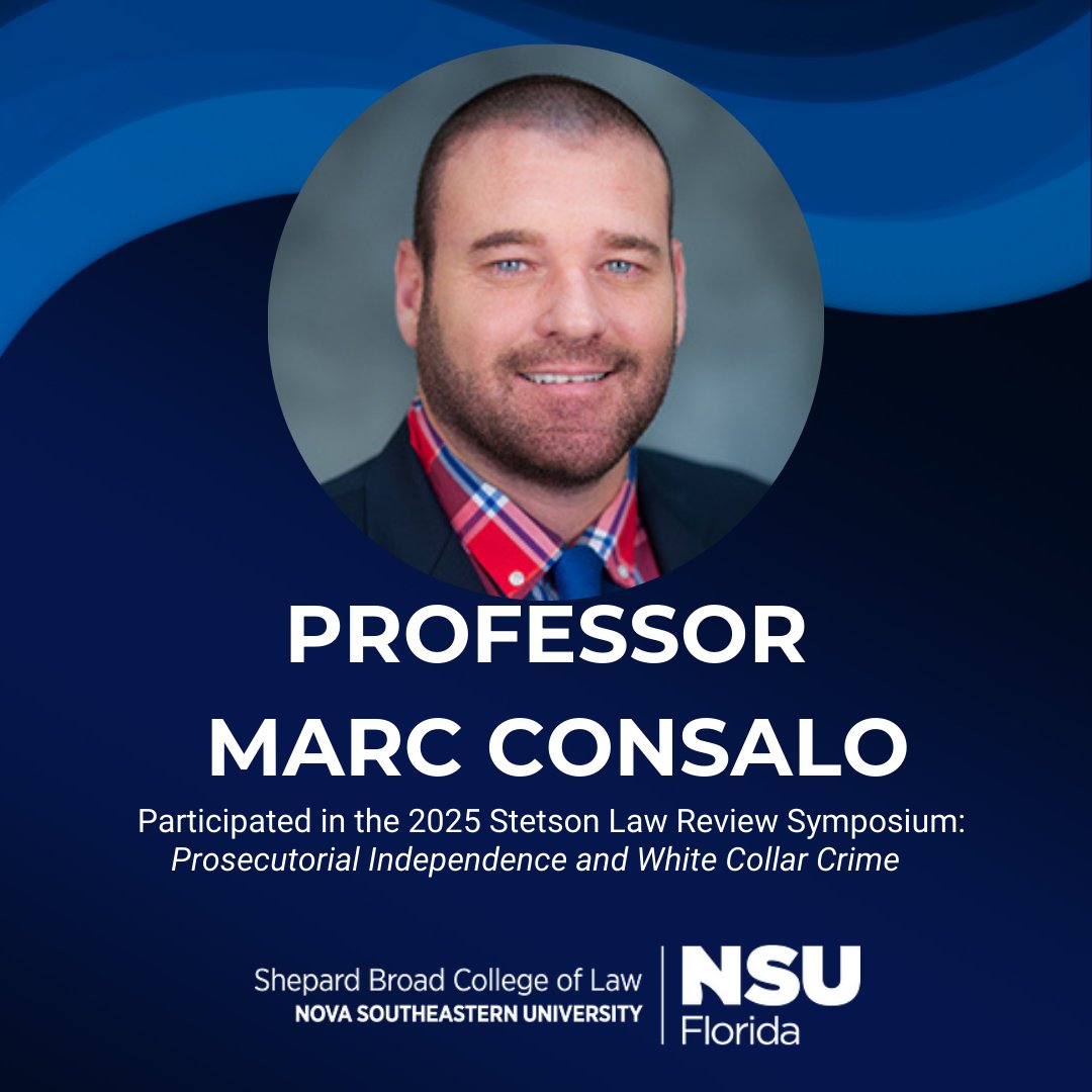 NSU Law's Prof. Marc Consalo joined the Stetson Law Review Symposium to speak on prosecutorial independence &amp; threats to judicial autonomy. We're proud to see his voice in this vital national conversation. 

#NSULaw #FacultyExcellence #StetsonLawReview #JudicialIndependence