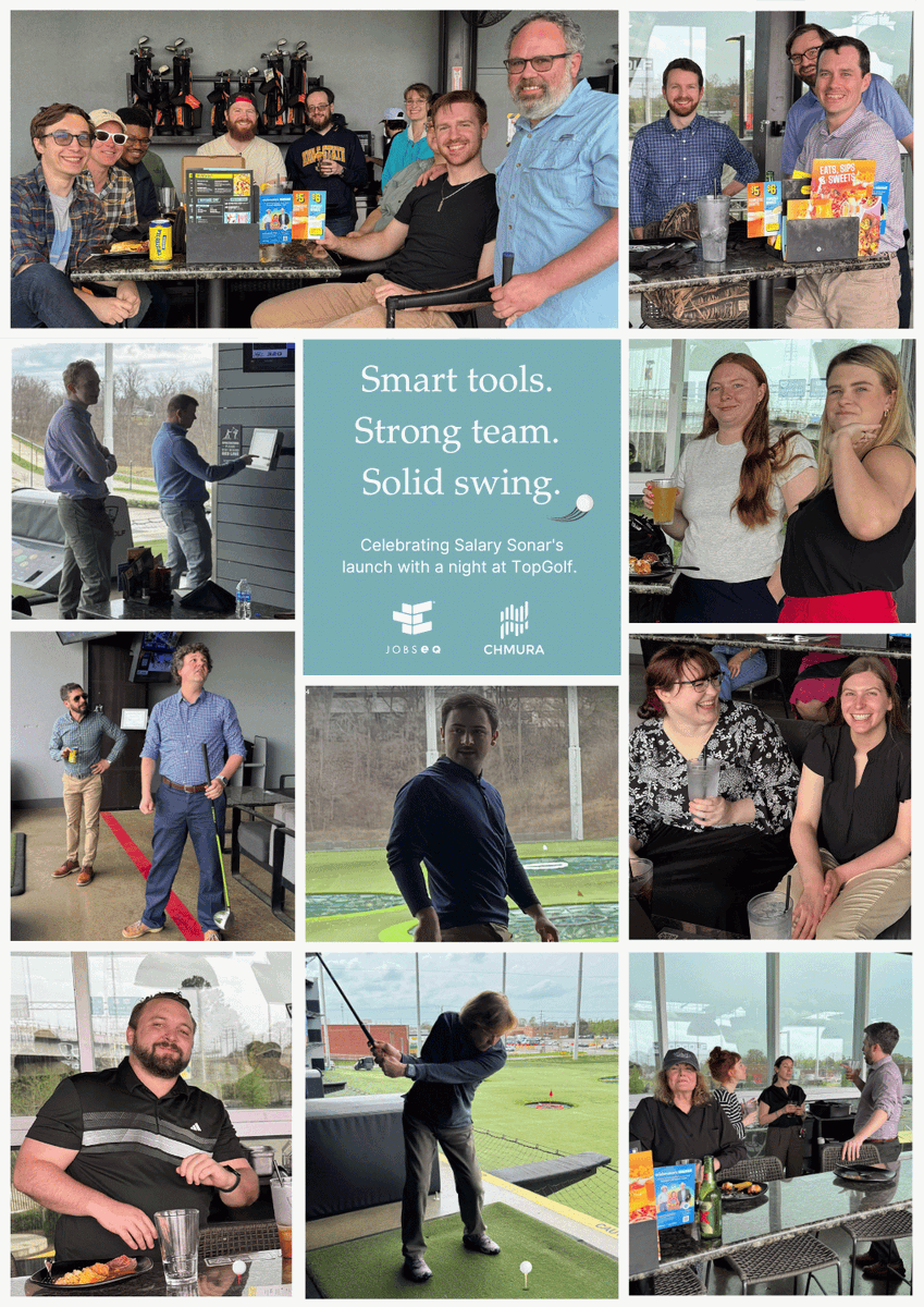 What pairs best with a groundbreaking analytics tool launch?
 A 7-iron, a great team, and a night at TopGolf!
Ready to see it in action? Book a demo today: bit.ly/3YoQcDC

#JobsEQ #SalarySonar #TeamChmura #ProductLaunch #TopGolf #DataMeetsOpportunity #Chmura