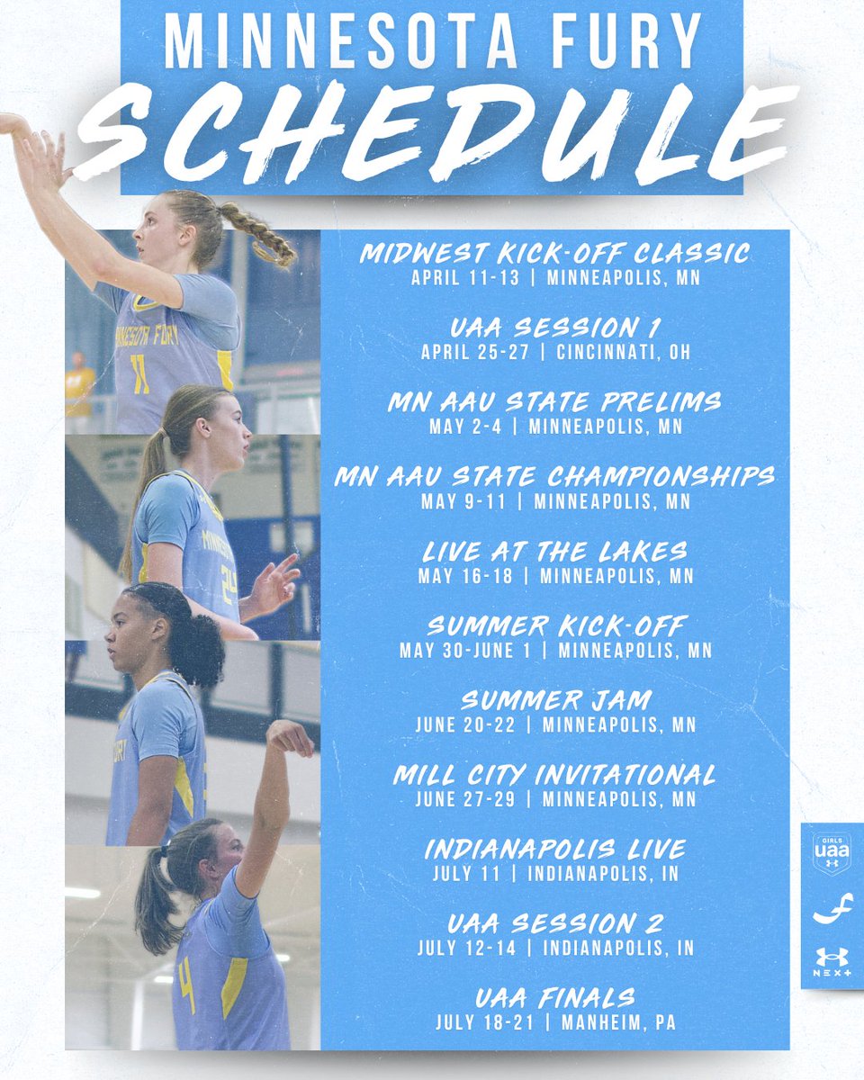 THE SCHEDULE IS SET. 

Check out where our UAA teams will be playing this season! ⤵️

#FuryFam | <a href="/UANextGHoops/">Girls UAA</a>