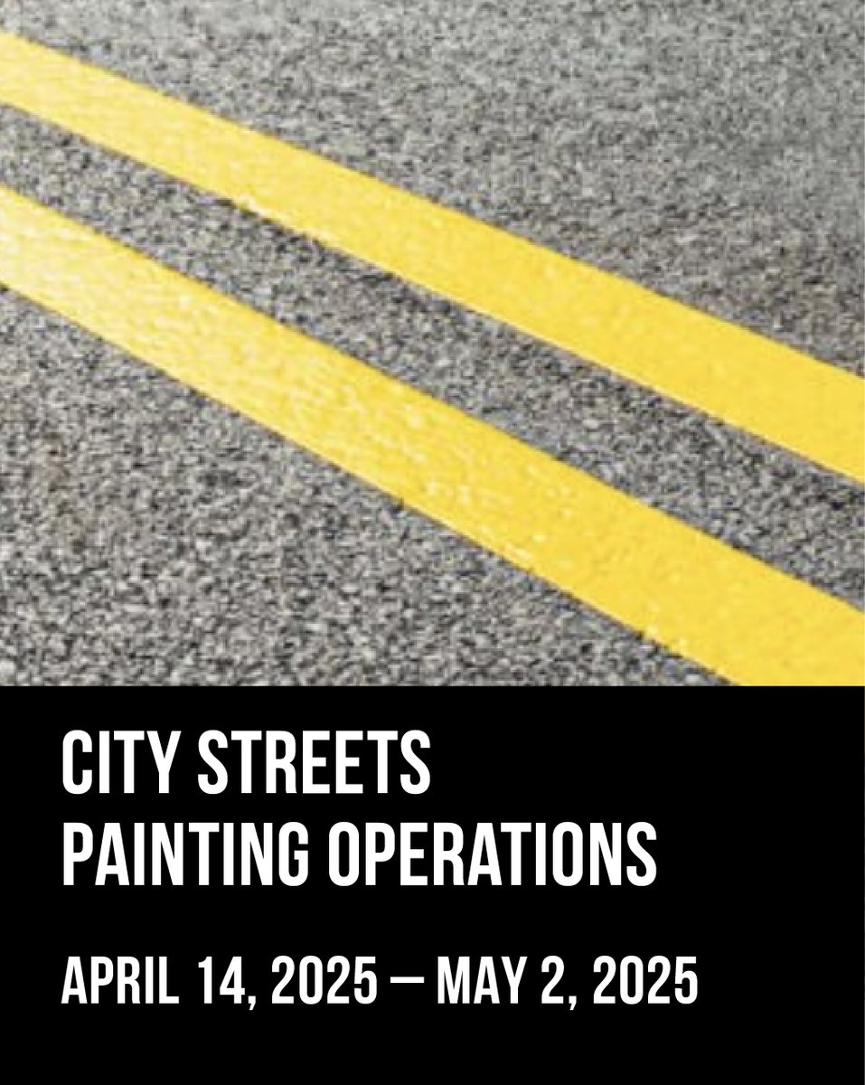 Blossom Weekend is just around the corner and in preparation, the Streets Department will be conducting street painting operations April 14–May 2. Painting operations will be conducted throughout the entirety of town starting with the downtown area and moving outwards from there.