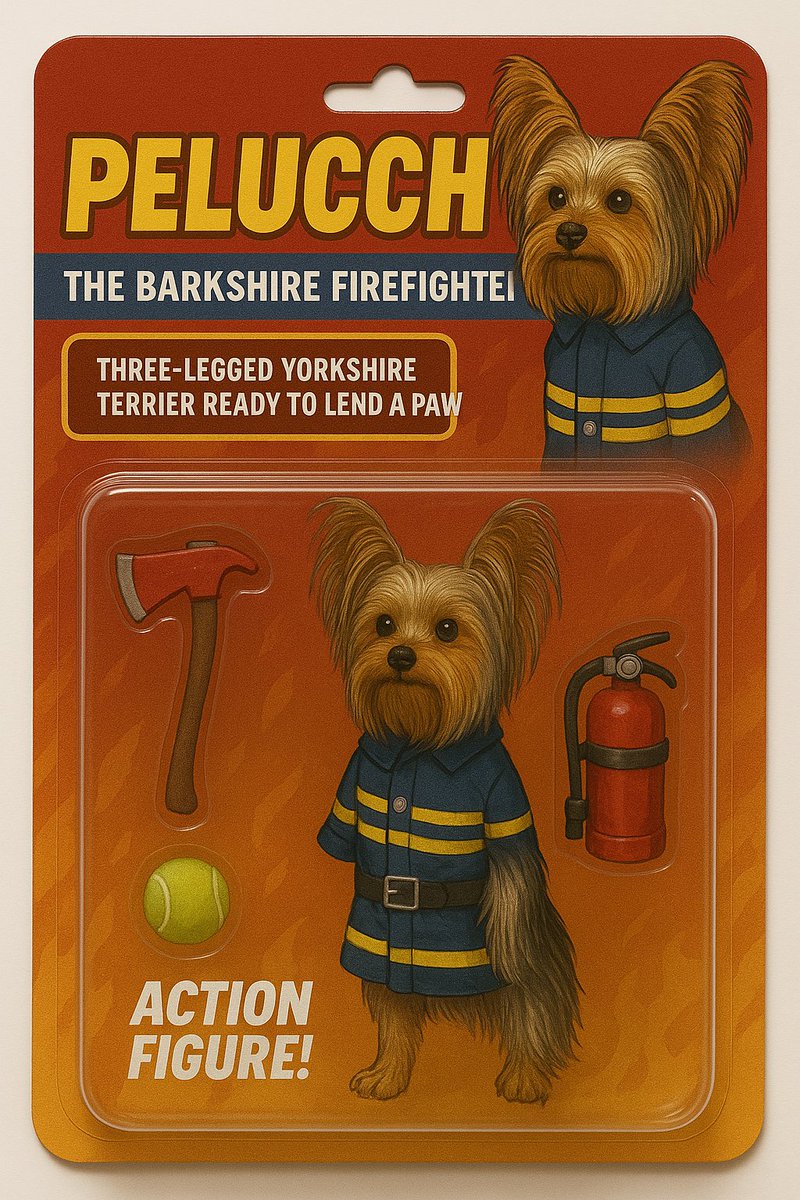 As the utter uselessness PA haves abandoned her post of PA, I do be going it alone. 

Do yous finks these would sell? I needs more shoshigis!

 #MrP #BarkshireFirefighter #Devon #Dorset  #yorkshireterrier #whatahero  #tripawd #nationalpetmonth #tripawsoftwitter #Firefighter