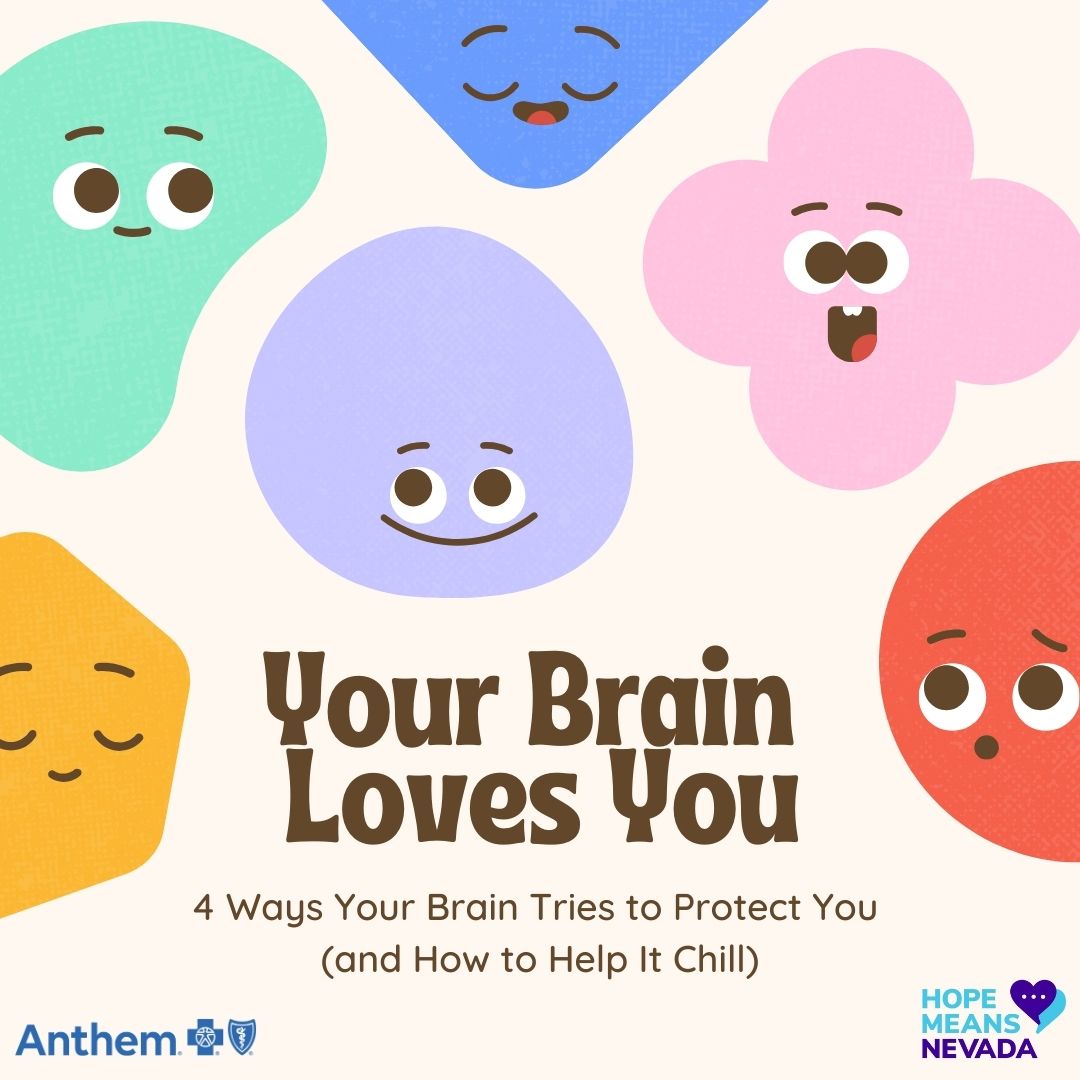 hopemeansnevada's tweet photo. Your brain is your biggest protector. It’s not working against you but for you 🌟 But not every thought it sends is true. It’s okay to step back and remind yourself that you’ve got this. You’re stronger than you know. 💖🧠

#StressAwarenessMonth Powered by @AnthemBCBS https://t.co/BUR4MUv2h9