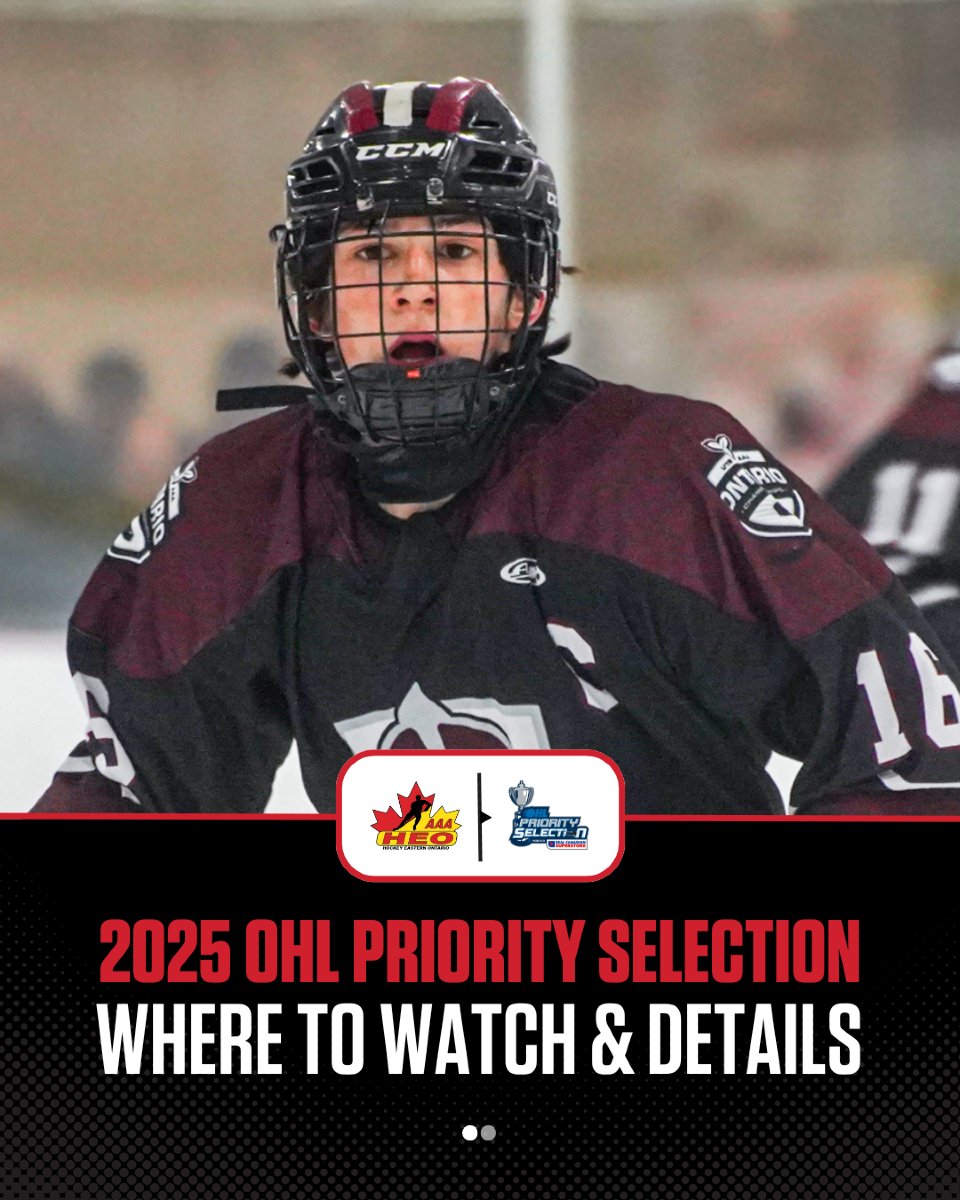 heoaaaleague's tweet photo. TUNE IN ALERT: OHL PRIORITY SELECTION 2025!
The moment is HERE! The HEO AAA League’s brightest stars will find out where their hockey journeys continue at this weekend’s OHL Priority Selection presented by Real Canadian Superstore!
#OHLpriorityselection | #HEOAAALeague https://t.co/URUQAFVNBo