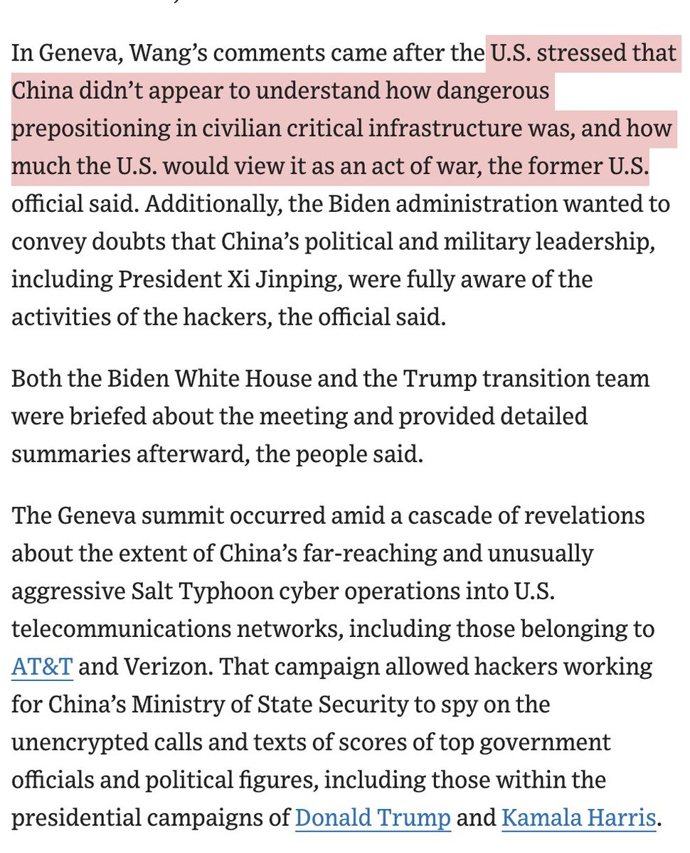 John Scott-Railton (@jsrailton) on Twitter photo NEW: China privately gave tacit acknowledgement of big hacks of US infrastructure.
People present at meeting interpreted China as linking the hacking to US backing of Taiwan.
Interesting signaling going on.
Story by <a href="/dnvolz/">Dustin Volz</a>. NEW: China privately gave tacit acknowledgement of big hacks of US infrastructure.
People present at meeting interpreted China as linking the hacking to US backing of Taiwan.
Interesting signaling going on.
Story by <a href="/dnvolz/">Dustin Volz</a>.